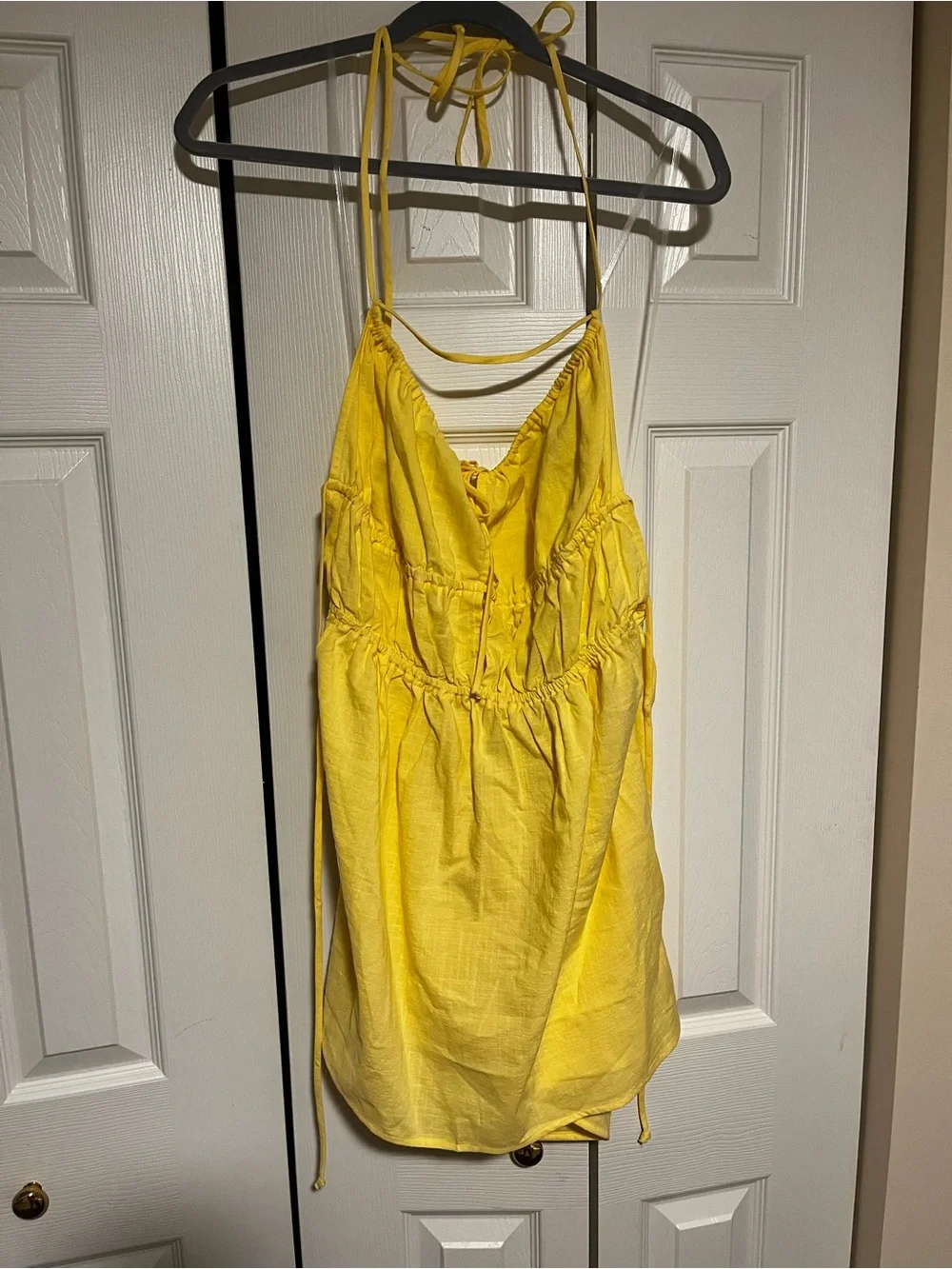Yellow Halter Cover Up Dress - Women